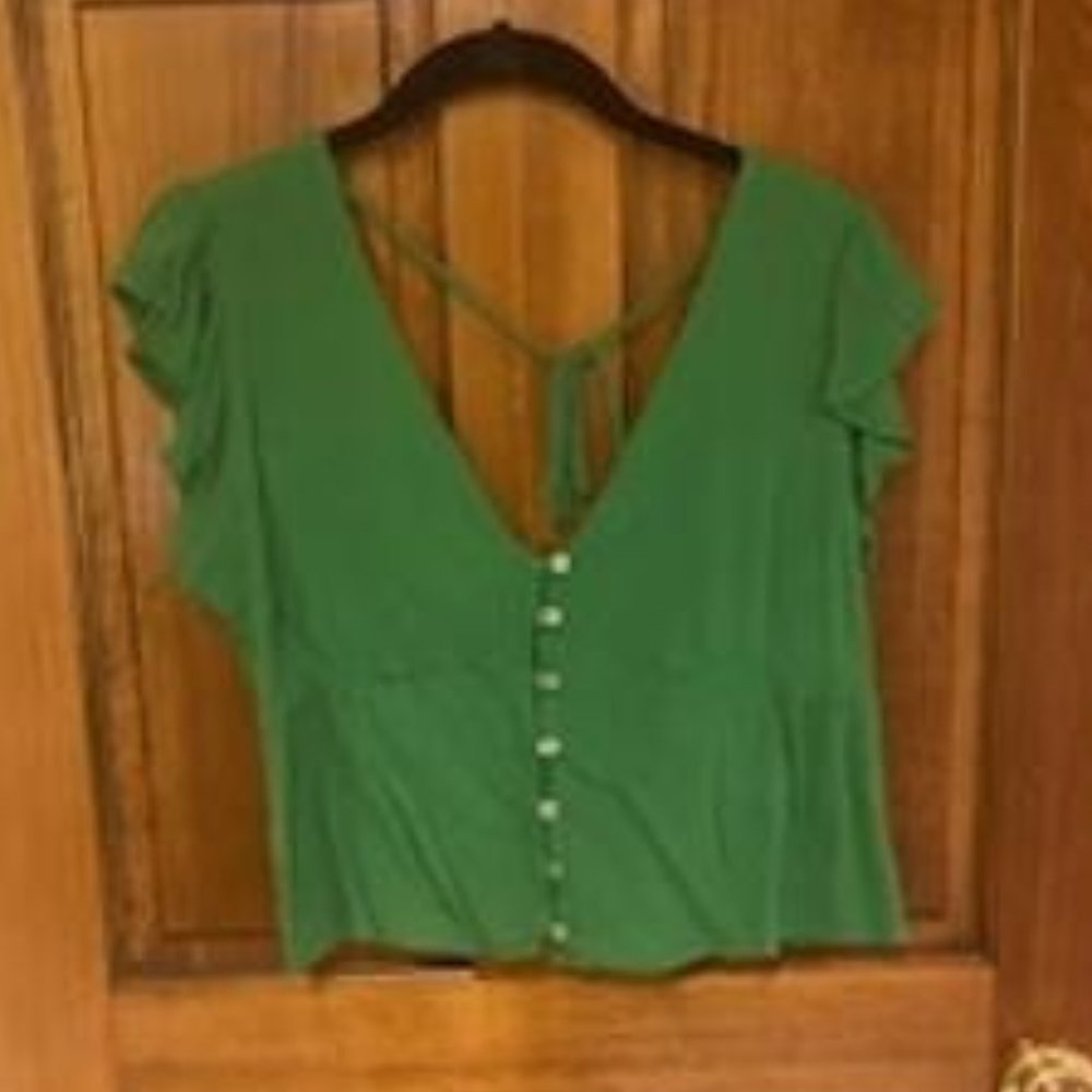 Lush button down crop top